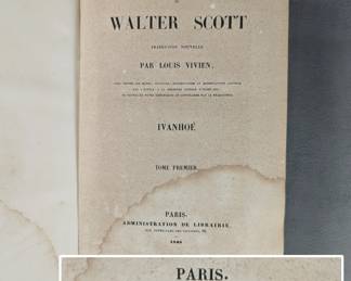 Inside page view of (The Works of Walter Scott) Oeuvres Completes  de Walter Scott, hardcover, published in 1845 by Administration de Librairie, Paris. 25-book set, in French language.