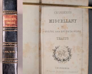 More views of Chambers's Journal, Volumes 1-20 (in ten books), hardcover half-calf, published 1844 by by William and Robert Chambers, Edinburgh