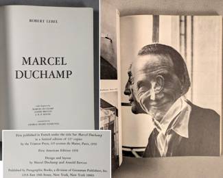 Inside page view of Marcel Duchamp by Robert Lebel, softcover, published 1959 by Paragraphic Books, Grossman Publishers, Inc., New York