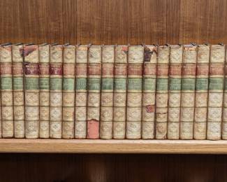 Waverley Novels 25-volume set by Sir Walter Scott, half-calf hardcover, published 1862 by Adam and Charles Black, Edinburgh