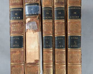 Correspondence de Grimm, Vol. 1770-1786, leather hardcover, par Le Baron De Grimm et par Diderot, published 1812 F. Buisson, Libraire, Paris