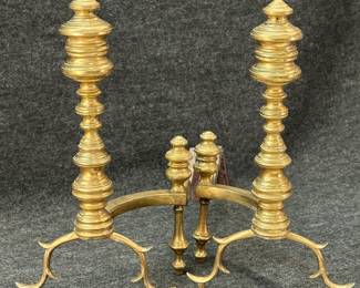 Another view of the brass andirons