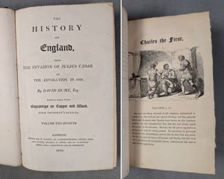 Inside page view of The History of England Vol. VII by David Hume, hardcover, leather, published 1810 by J. Ballantyne and Co. Edinburgh