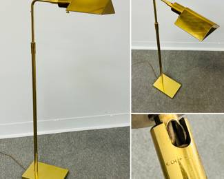 Original Koch and Lowy articulated polished brass floor lamp