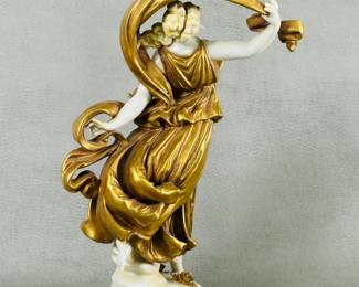 Reverse view of the vintage Capodimonte porcelain figure of a dancer