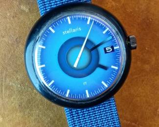 Stellaris Mondia wrist watch, 17 jewel Swiss movement, Moonstone, runs.