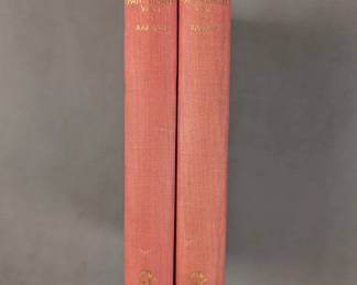 A vintage two-volume set of Gargantua and Pantagruel by Francois Rabelais, hardcover, publishers J. M. Dent & Sons Ltd, London; E. P. Dutton & Co Inc, New York 