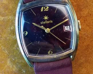 Stellaris wrist watch, 1960's, 17 jewel Swiss movement, runs.