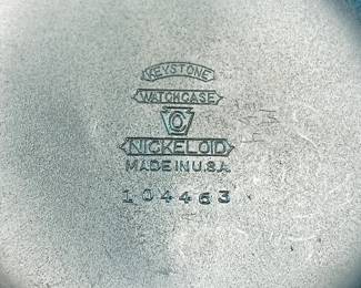 Interior of case of the Elgin pocket watch, 1928, 7 jewel movement, runs, keeps time