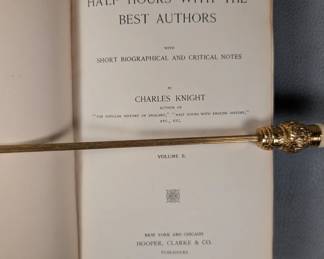Inside page view of Half Hours With The Best Authors Vol. II by Charles Knight, half-calf hardcover, published 19th century by Hooper, Clarke & Co. 