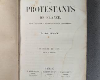 Histoire des Protestants De France by G. De Félice, hardcover half-calf, published 1851 in Paris