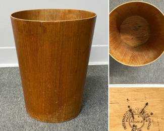 International Designers Group wooden wastebasket, made in Sweden