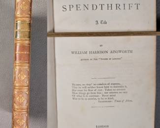 The Spendthrift by William Harrison Ainsworth, hardcover, half-calf; George Routledge and Sons, publishers