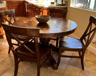 gorgeous solid wood dining table and chairs