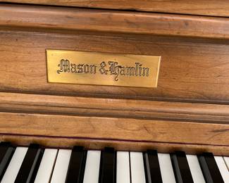 Mason and Hamlin upright piano - walnut