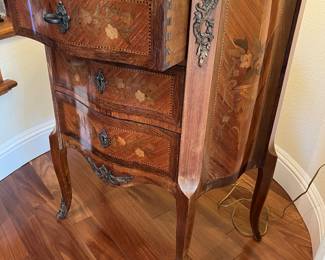 French 3 drawer table - marble top French Louis XV 