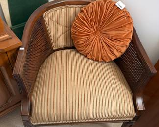 (A) Orange Throw Pillow, Regency Style Chairs