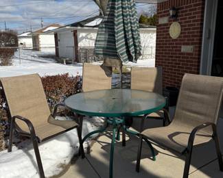 Outdoor Chair and Table with Umbrella
