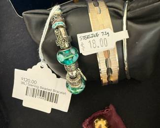 (BL) Sterling Beaded Bracelet