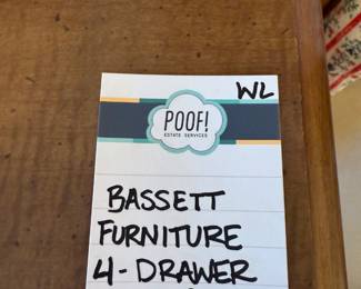 Bassett Furniture 4-Drawer Tall Boy Dresser