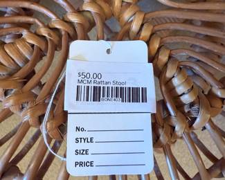 MCM Rattan Stool