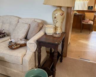 Planters, Wooden Side Table, Decorative Lamp