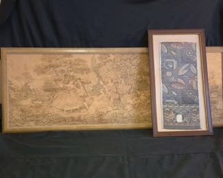 Framed Antique Tapestry And More