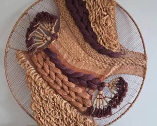 Vintage Don Freedman modern textile woven fiber art wall hanging