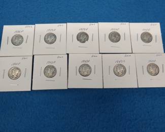Lot 234. Ten Mercury dimes