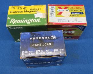 Lot 44. Over 65 mixed 16-gauge rounds