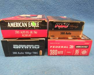 Lot 179. 200 .380 auto rounds. Four full boxes of 50 each.