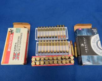 Lot 47. 28 mixed 8MM Mauser rounds and some empty casings