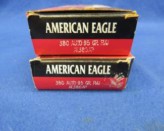 Lot 100. 100 Federal American Eagle 380 auto rounds. 95-grain FMJ.