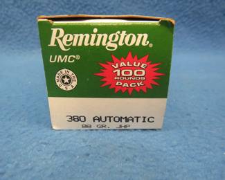 Lot 172. 100 Remington 380 auto. 88-grain JHP.