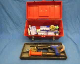 Lot 397. Two ramsets in a case with power loads and concrete nails. Duo-Fast and a Remington.