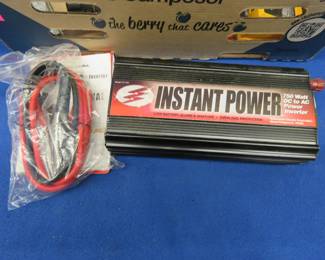 Lot 376. 750-watt power inverter, drill bit sharpener, clamps, and more