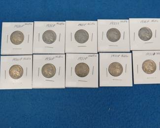Lot 235. Ten Buffalo nickels