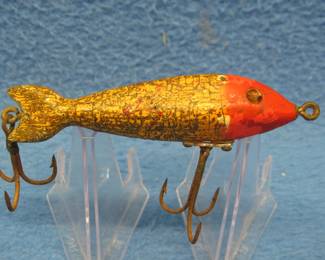 Lot 304. Vintage Heddon hard-to-find 3 5/8" Big Joe bait (one glass eye missing)