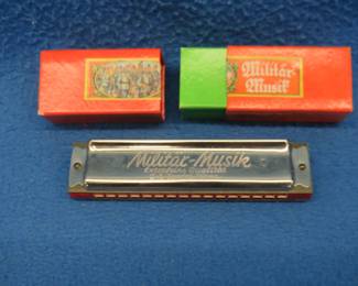 Lot 269. Seydel Militar-Musik harmonica in the key of C in the box. Minimum bid $25.00. harmonicas.