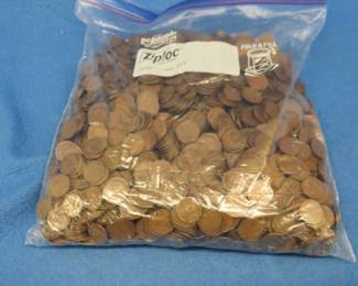 Lot 38. Approx. 17 lbs. of wheat pennies
