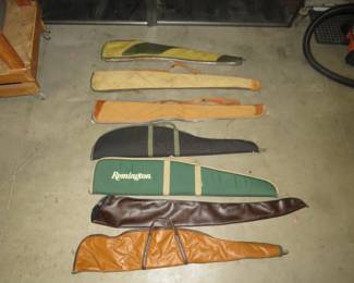 Lot 39. Seven used gun cases