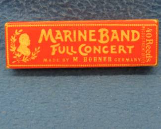 Lot 84. Hohner Marine band Full Concert Tremolo harmonica in the key of G with great sound. harmonicas.