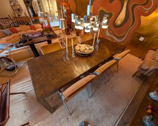 Gaetano Sciolari Cube Chandelier and Dining Room Environ 