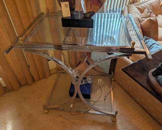 Chrome and Glass Tea Cart