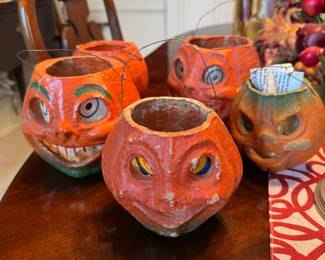 Antique paper mache jack o lanterns