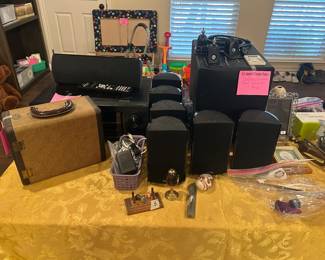 Definition surround sound speaker set and Denon Receiver