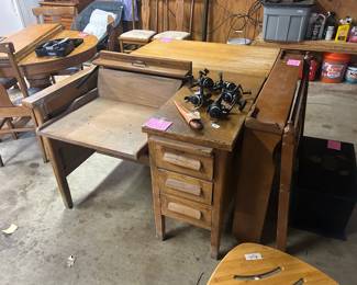 
Antique typewriting desk with a fliptop