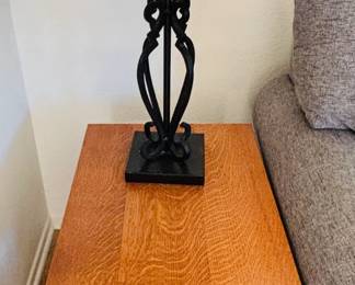 2 of 2 Mission Style End Tables - $30 ea. 2 of 2 Metal base table lamps - $20 ea.