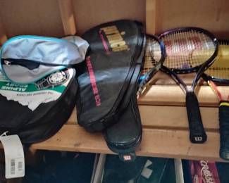 badminton and tennis rackets 