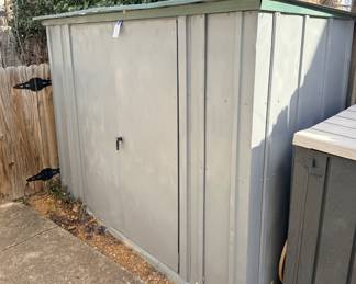 Large Outdoor Metal Shed—FREE. 48” x 35” x 67” Must removed Saturday or Monday by 11am.